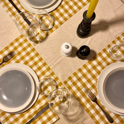 Serviette de table vichy jaune